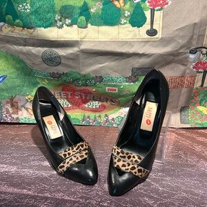 BACCI VINTAGE POBY HAIR ABF‎ LEATHER MADE IN Italy heels